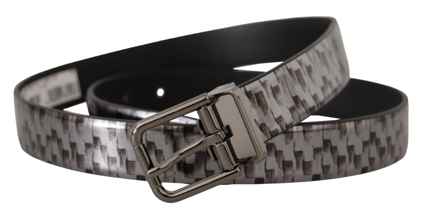 Fashionsarah.com Fashionsarah.com Dolce & Gabbana Sleek Italian Leather Belt in Sophisticated Gray