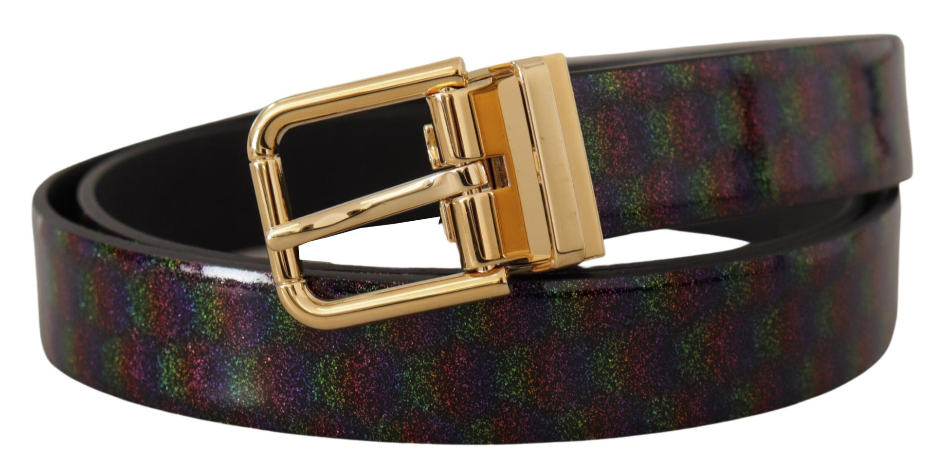 Fashionsarah.com Fashionsarah.com Dolce & Gabbana Elegant Vernice Leather Belt with Silver Buckle