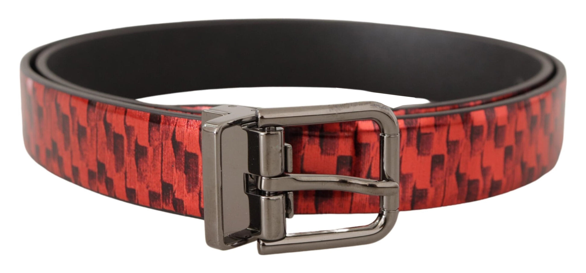 Fashionsarah.com Fashionsarah.com Dolce & Gabbana Elegant Red Leather Belt with Silver Buckle