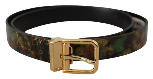Fashionsarah.com Fashionsarah.com Dolce & Gabbana Elegant Leather Belt with Bronze Buckle
