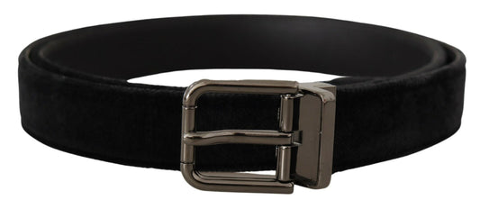 Fashionsarah.com Fashionsarah.com Dolce & Gabbana Elegant Black Leather Belt with Silver Tone Buckle
