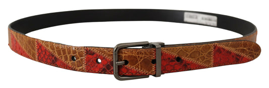 Fashionsarah.com Fashionsarah.com Dolce & Gabbana Elegant Two-Tone Snakeskin Leather Belt