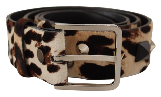 Fashionsarah.com Fashionsarah.com Dolce & Gabbana Elegant Leopard Print Leather Belt