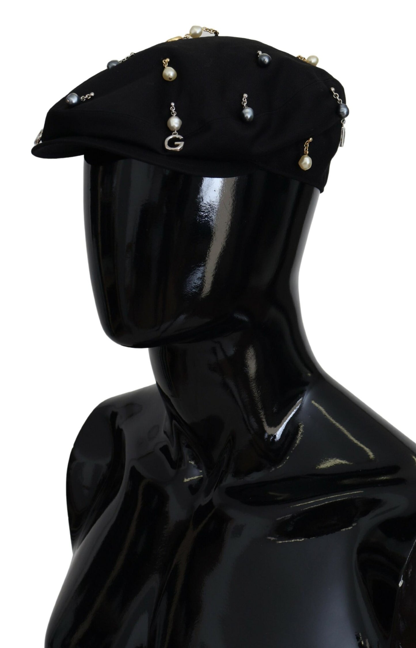 Fashionsarah.com Fashionsarah.com Dolce & Gabbana Elegant Black Cotton Newsboy Hat