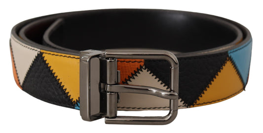 Fashionsarah.com Fashionsarah.com Dolce & Gabbana Multicolor Leather Belt with Silver Buckle