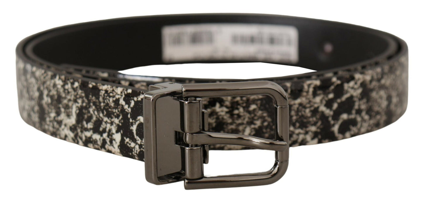 Fashionsarah.com Fashionsarah.com Dolce & Gabbana Elegant Marble Print Leather Belt