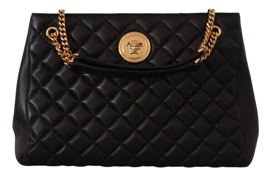 Fashionsarah.com Fashionsarah.com Versace Black Nappa Leather Medusa Large Tote Bag
