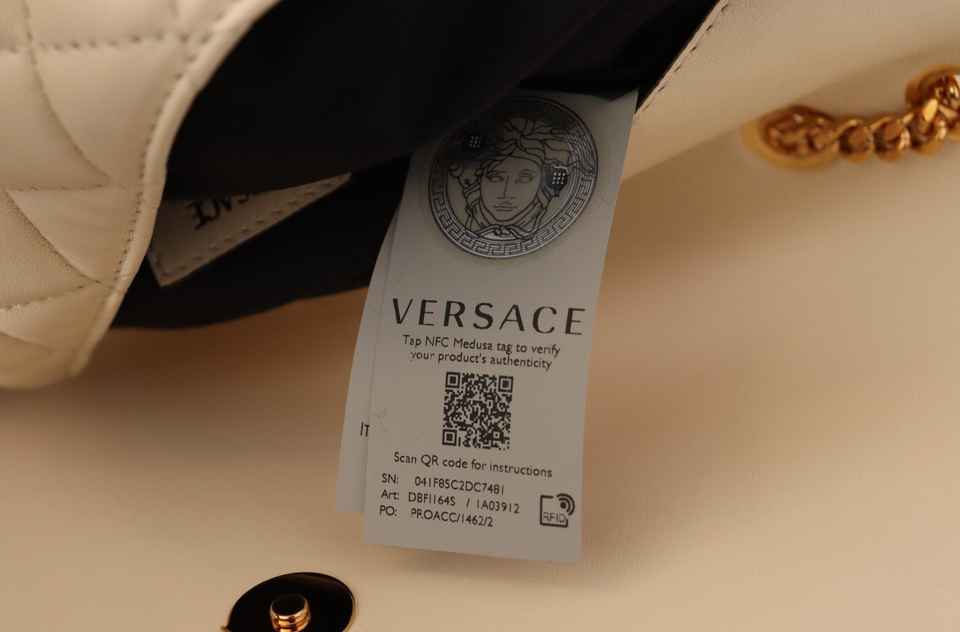 Fashionsarah.com Fashionsarah.com Versace White Nappa Leather Medusa Shoulder Bag