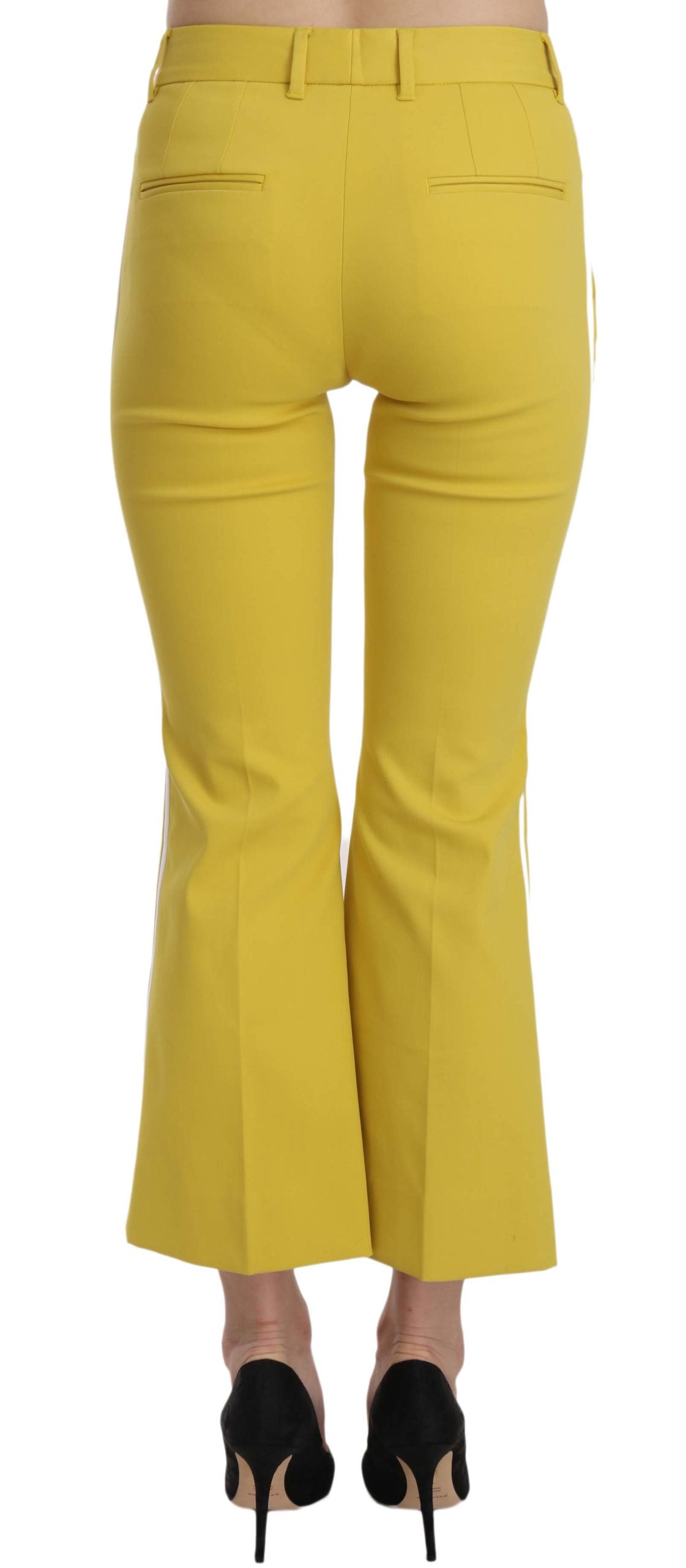 Fashionsarah.com Fashionsarah.com Dolce & Gabbana Chic Yellow Flare Pants for Elegant Evenings