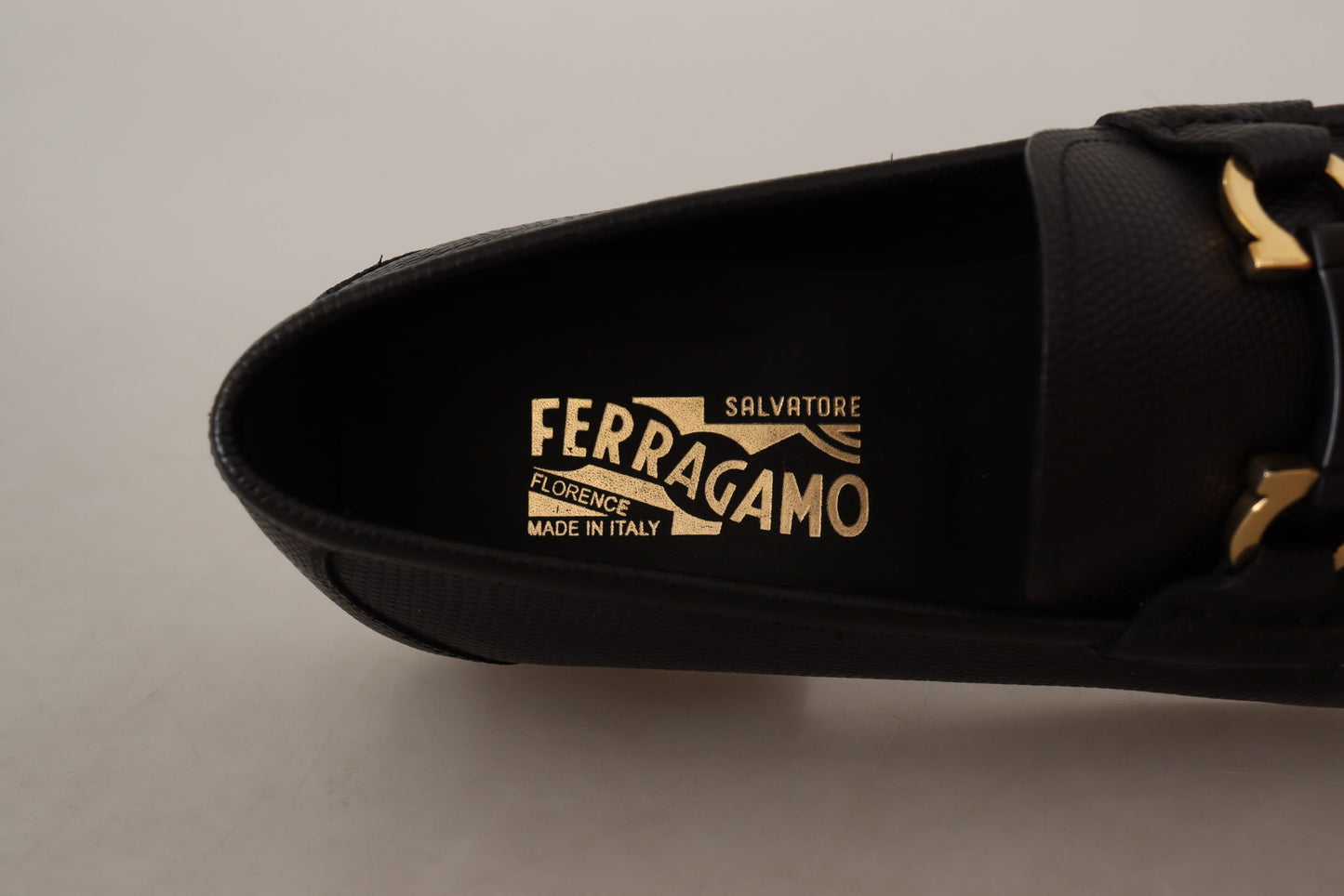 Salvatore Ferragamo Elegant Black Calf Leather Loafers | Fashionsarah.com