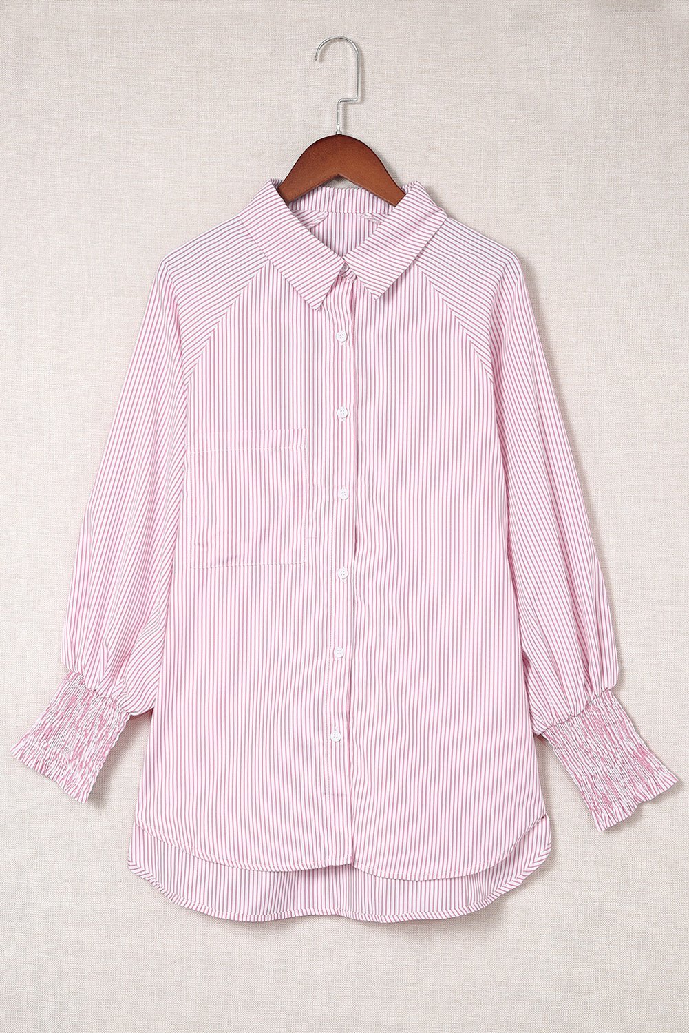 Women Striped Boyfriend Shirt with Pocket | Fashionsarah.com