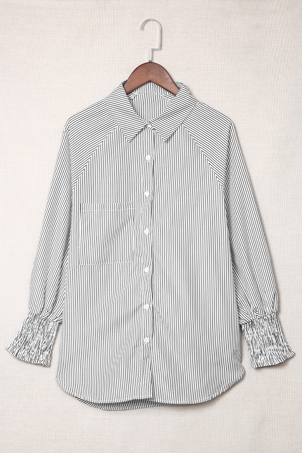 Women Striped Boyfriend Shirt with Pocket | Fashionsarah.com