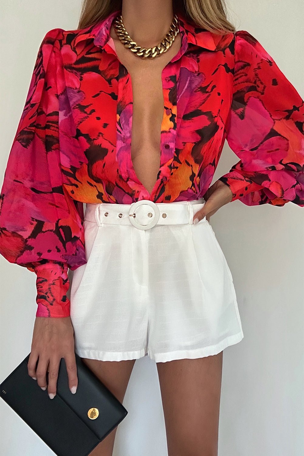 Flower Lantern Sleeve Women Shirt | Fashionsarah.com