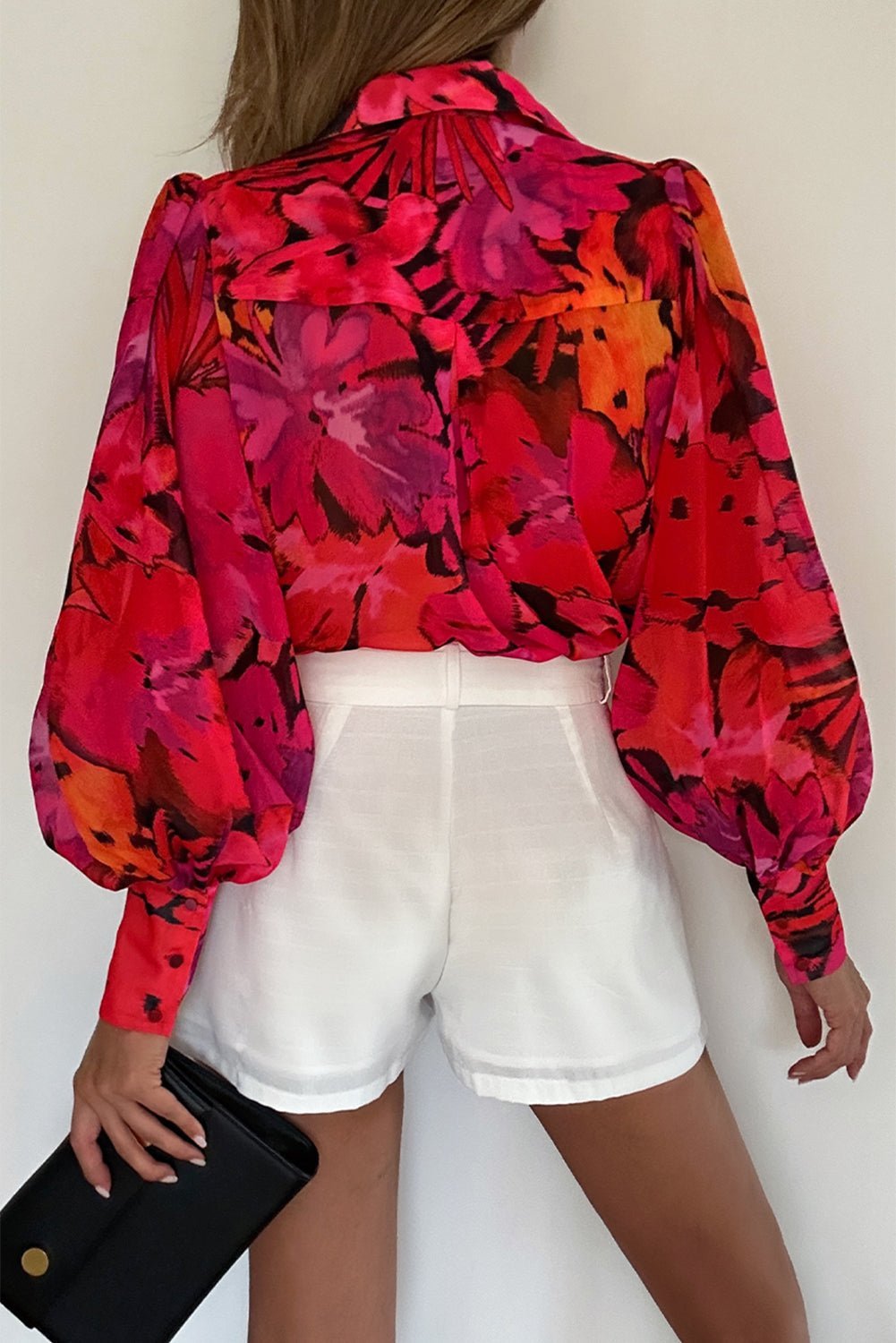 Flower Lantern Sleeve Women Shirt | Fashionsarah.com