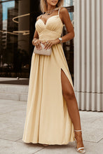 Load image into Gallery viewer, Apricot Ruched Side Slit Maxi Dress | Fashionsarah.com