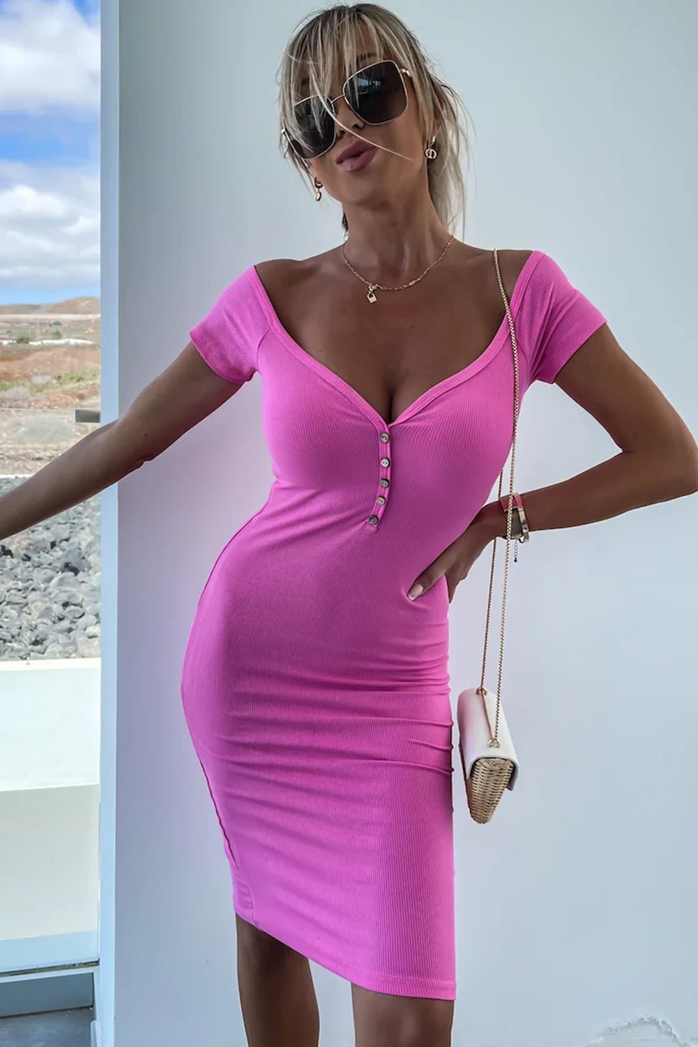 Fashionsarah.com Rose Bodycon Dress