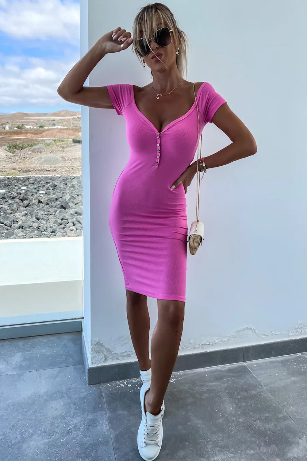 Fashionsarah.com Rose Bodycon Dress