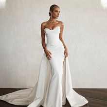 Load image into Gallery viewer, Modern Bridal Dress with Front Slit and Gown | Fashionsarah.com