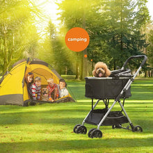 Load image into Gallery viewer, Pet Stroller Premium 3-in-1 For Medium Small Dogs Cats, Zipperless Dual Entry, Dog Stroller With Detachable Carrier, Foldable Travel Jogging Strolling Cart With Storage Basket | Fashionsarah.com