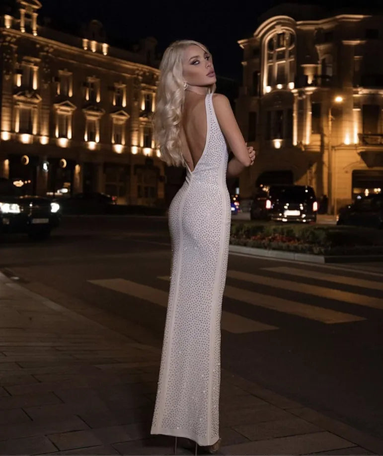 Shiny Slim Fit Long Dress | Fashionsarah.com