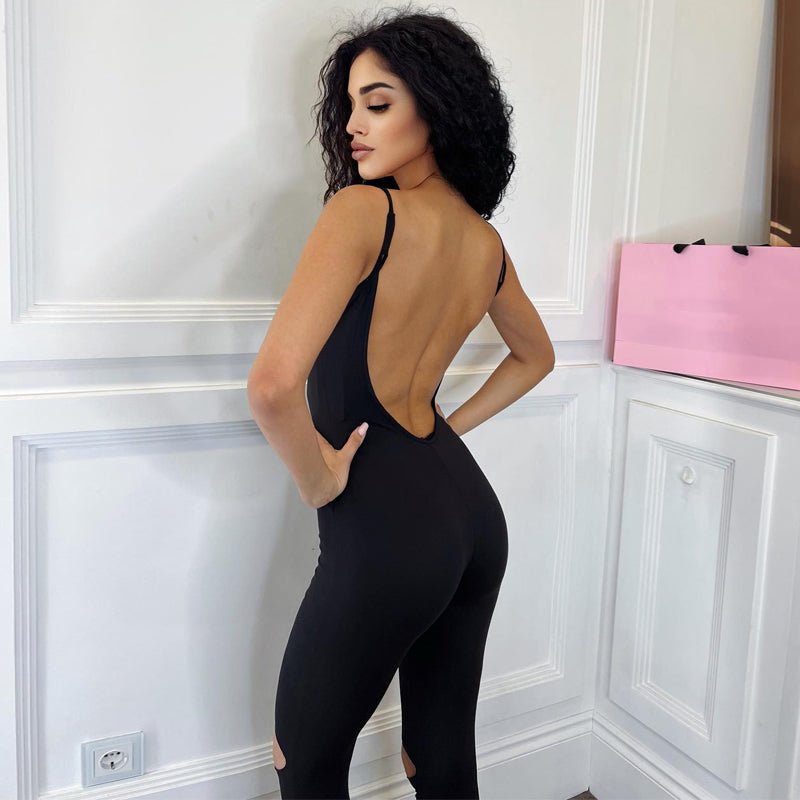 Fashionsarah.com Streetwear Black Jumpsuit