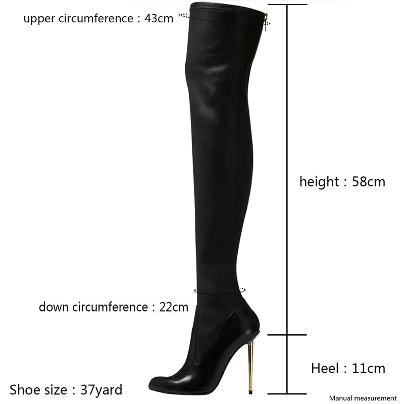 Fashionsarah.com Fashionsarah.com Zipper Knee-High Stiletto Boots
