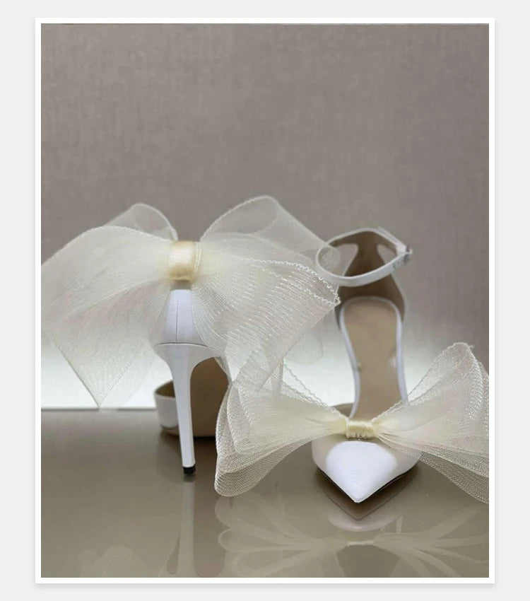 Tulle Bow High Heels | Fashionsarah.com