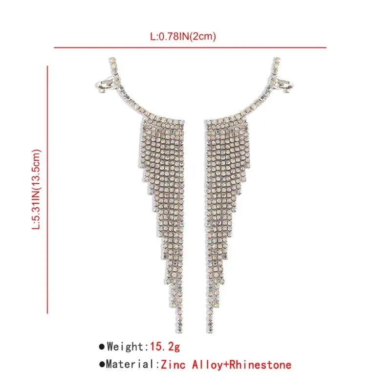 Long Full Rhinestone Earrings