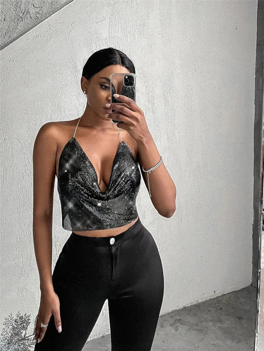 Women Shiny Camis Tops | Fashionsarah.com