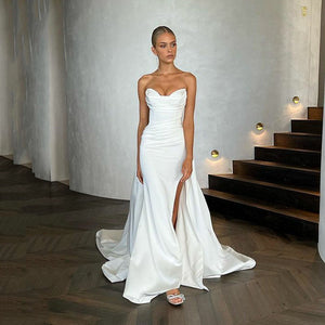 Rent Modern Bridal Dress with Front Slit and Gown | Fashionsarah.com