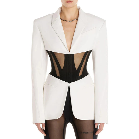 V-Neck Elegant Blazer | Fashionsarah.com