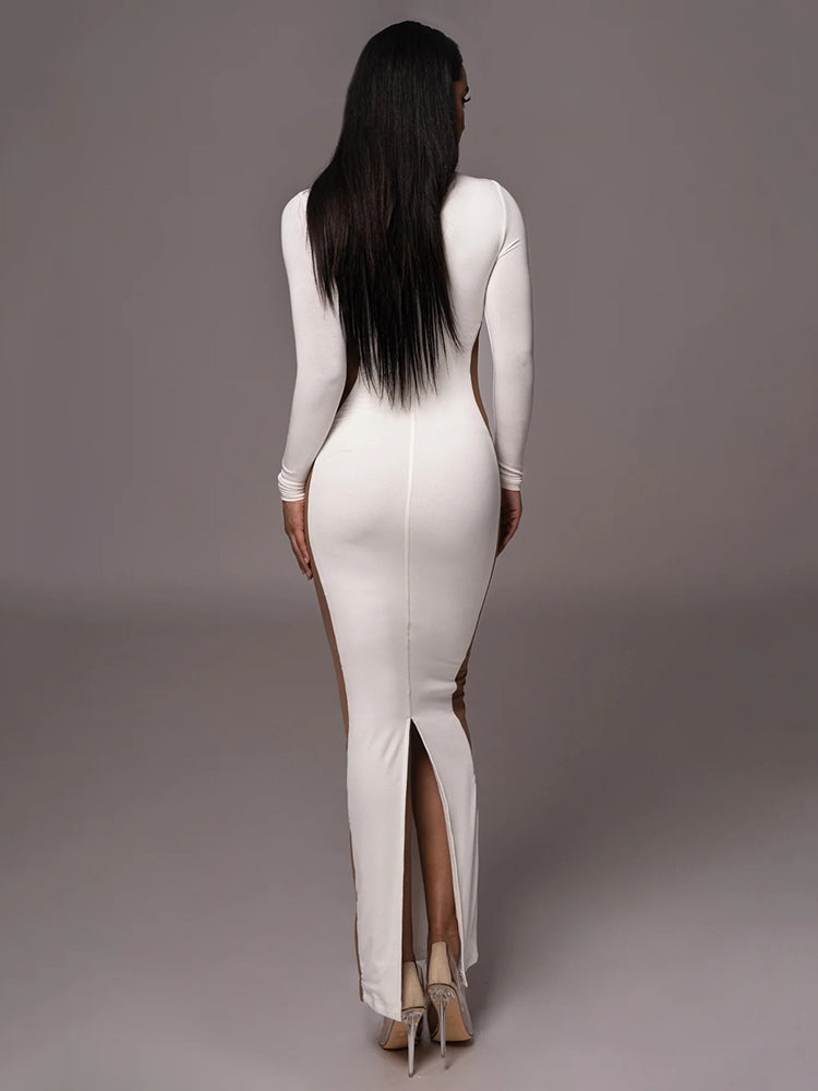 Hollow Out Split Bodycon Dress | Fashionsarah.com