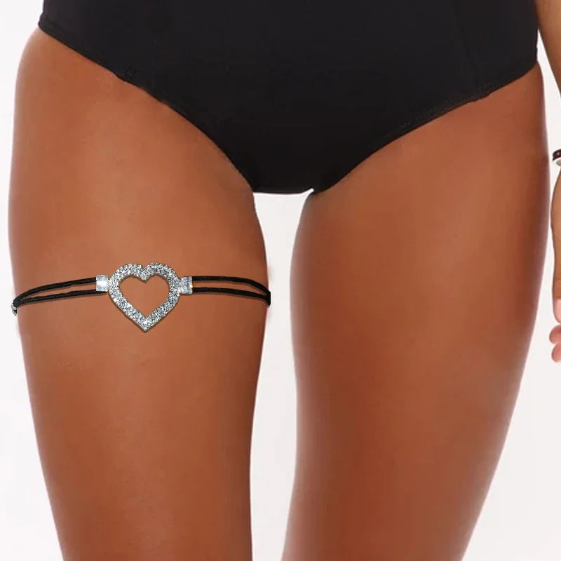 Sexy Rhinestone Heart Leg Thigh Chain | Fashionsarah.com