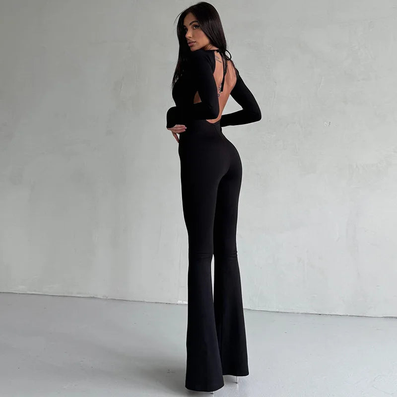 Sexy Lace-up Backless Jumpsuit | Fashionsarah.com