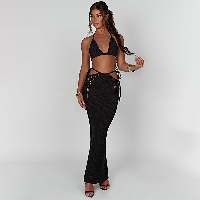 Women Matching Halter Top with Skirt | Fashionsarah.com