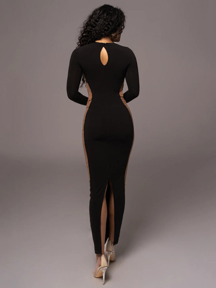 Hollow Out Split Bodycon Dress | Fashionsarah.com