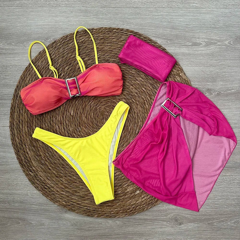 4 Pcs Bikini Set Micro Bikini Beachwear | Fashionsarah.com