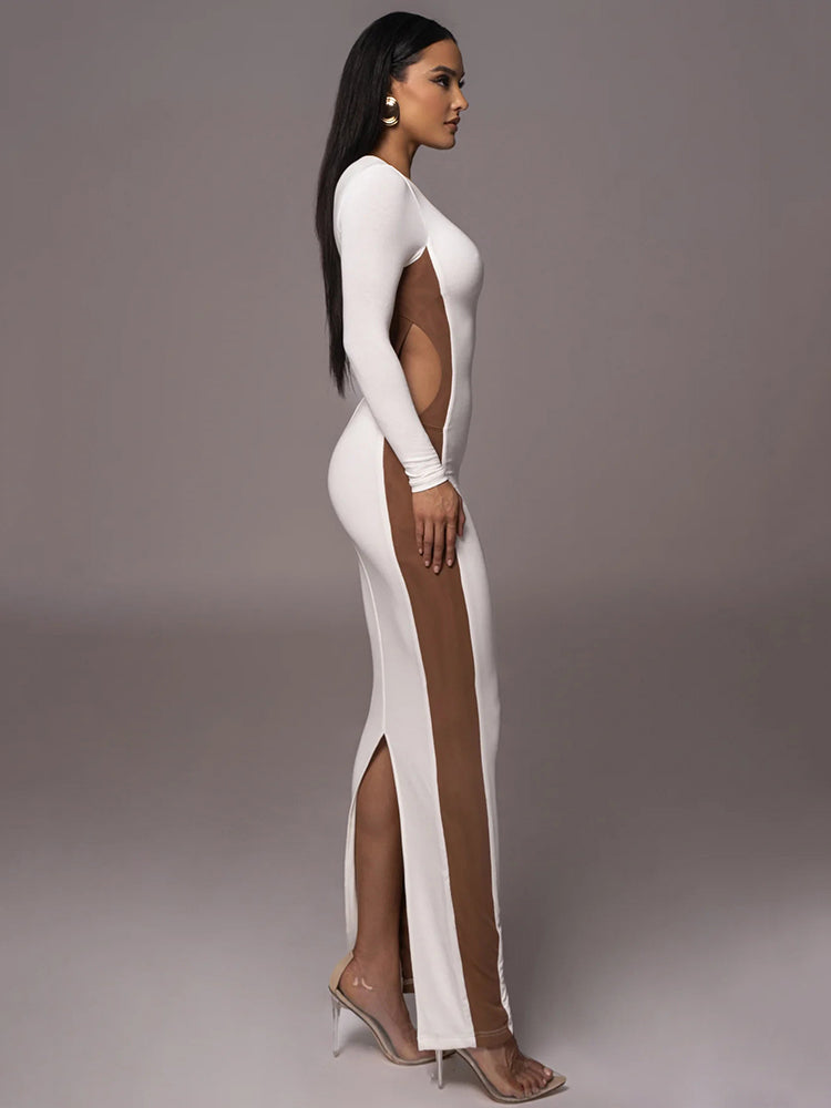 Hollow Out Split Bodycon Dress | Fashionsarah.com