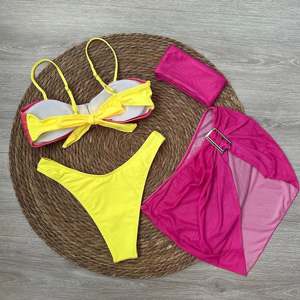 4 Pcs Bikini Set Micro Bikini Beachwear | Fashionsarah.com