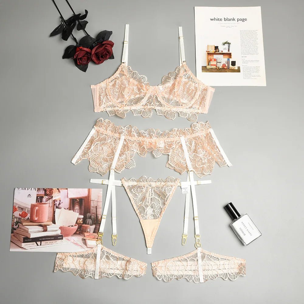 3 Piece Lace Lingerie Soft Bra and Panty Set / Fashionsarah –