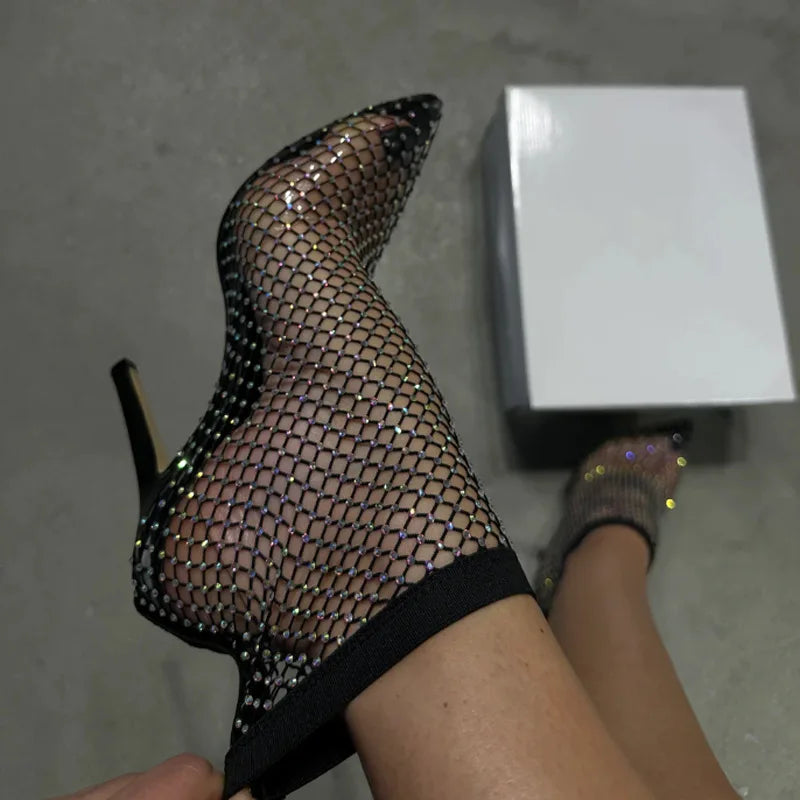 Fashionsarah.com Short Diamond Ankle Boots