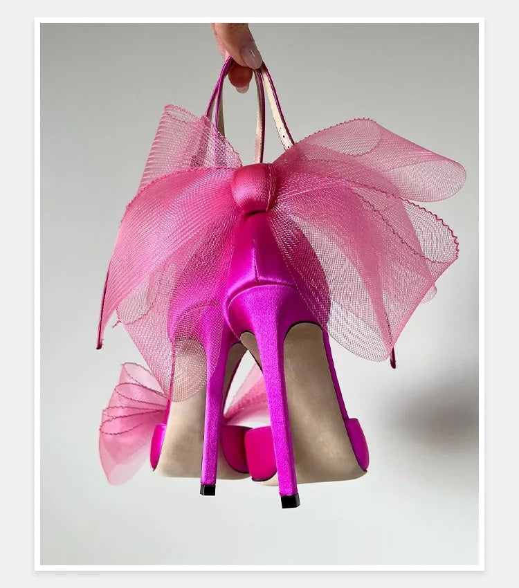 Tulle Bow High Heels | Fashionsarah.com