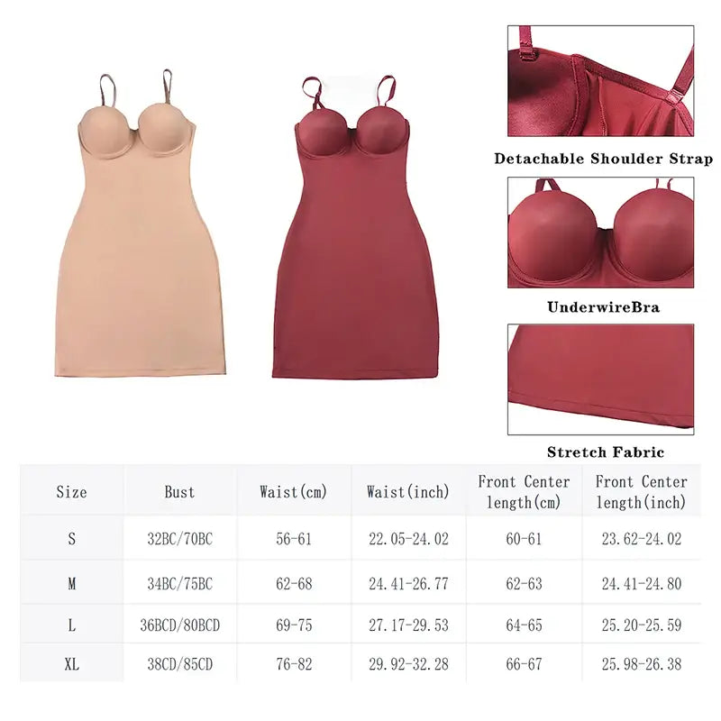 Body Shapewear Lingerie Dress with Cups