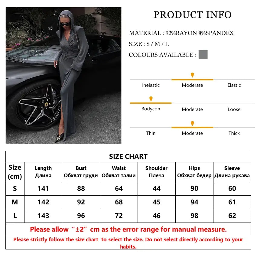 Hooded Maxi Elegant Dress