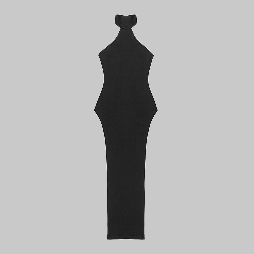 Halter Sleeveless Maxi Bodycon Dress | Fashionsarah.com