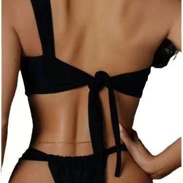 Low Waist One Shoulder Thong Swimwear | Fashionsarah.com