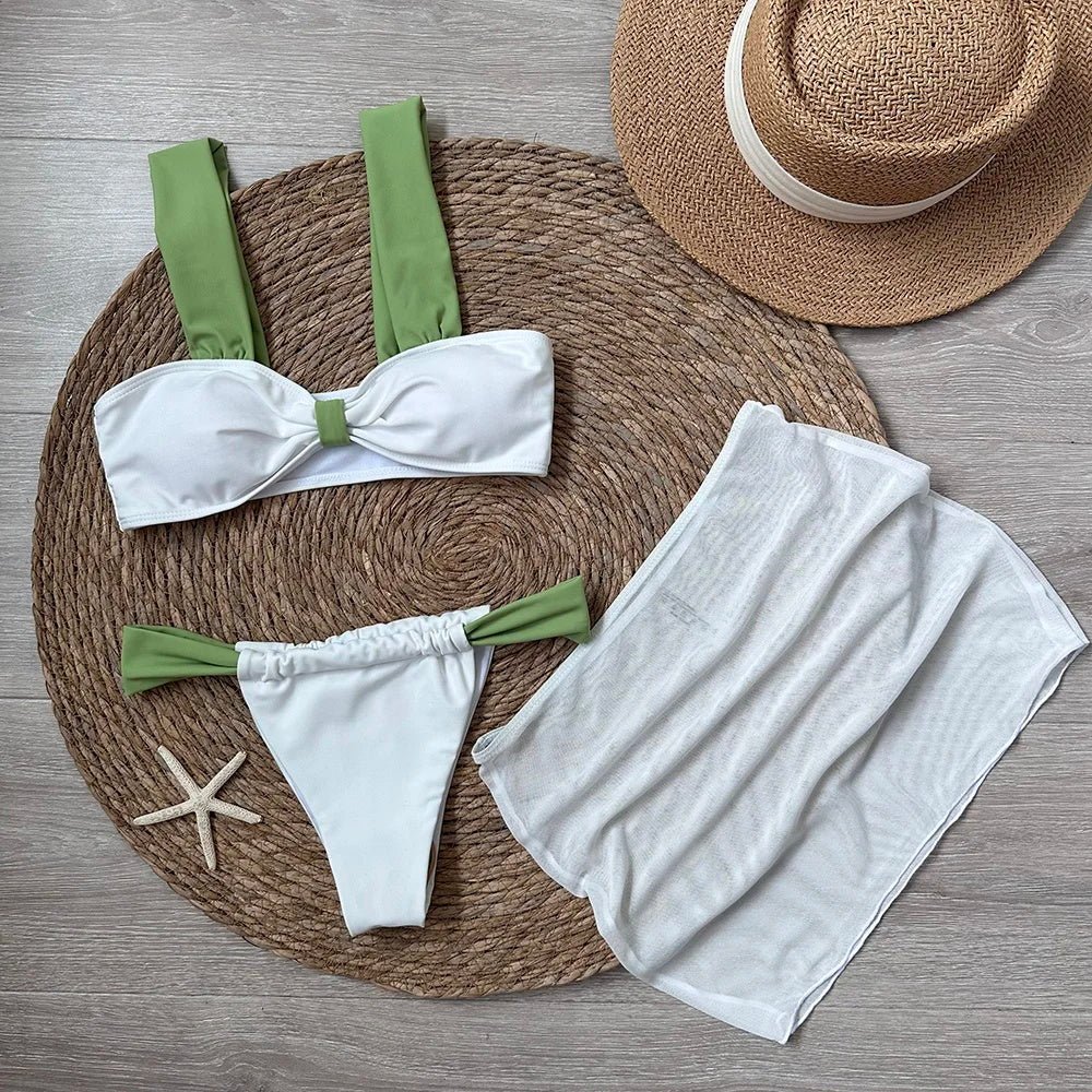 3 Pieces Bikini Set With Mini Skirt | Fashionsarah.com