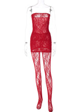 Load image into Gallery viewer, Lace Strapless Top Matching Lace Leggings | Fashionsarah.com