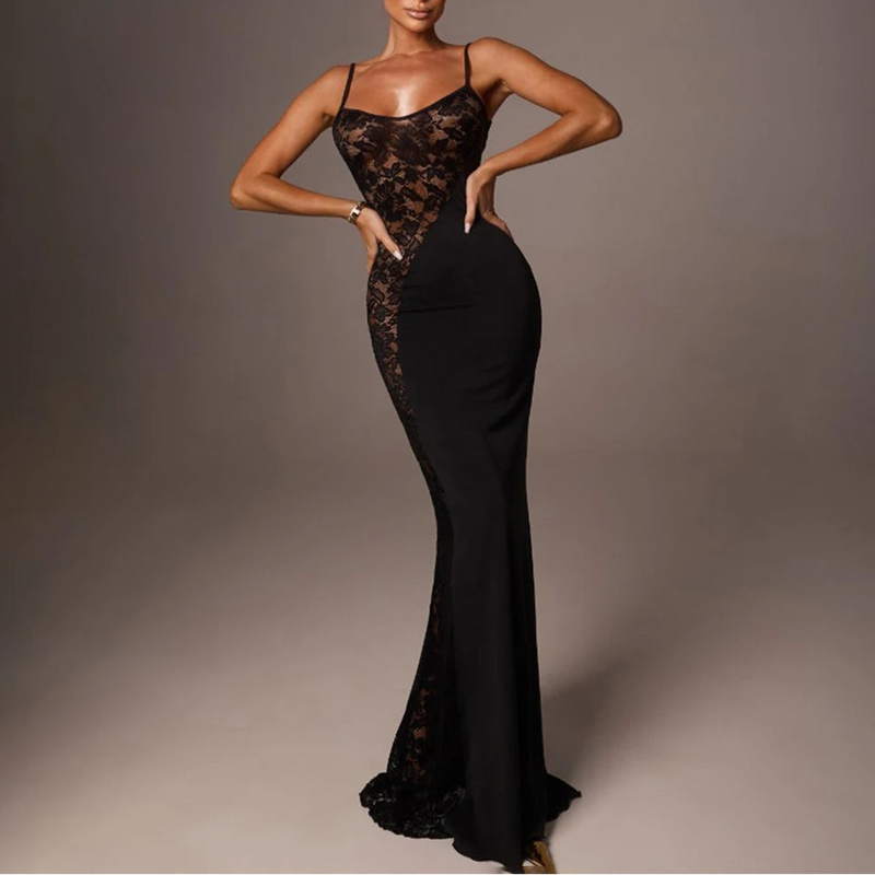 Lace See Through Sexy Maxi Dress