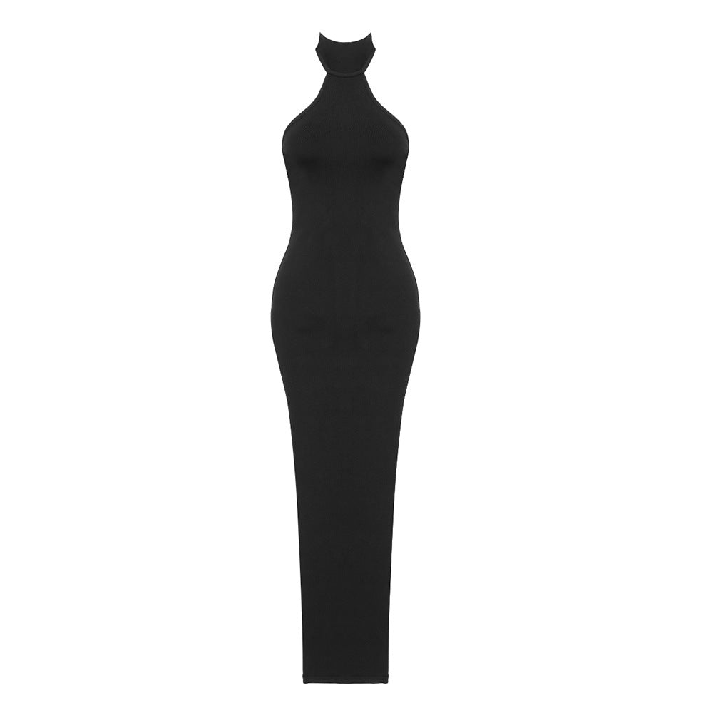 Halter Sleeveless Maxi Bodycon Dress | Fashionsarah.com